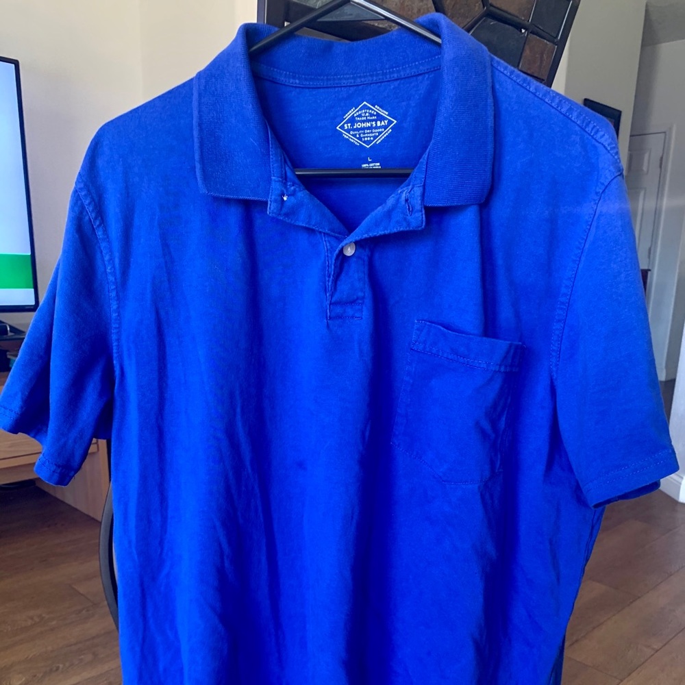 Mens Cobalt Blue St Johns Bay Polo
